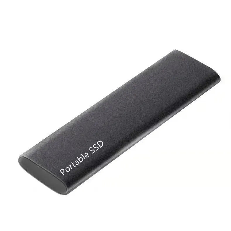 Ultra-thin metal mobile SSD expansion hard drive in red, shown with capacity options up to 30TB.