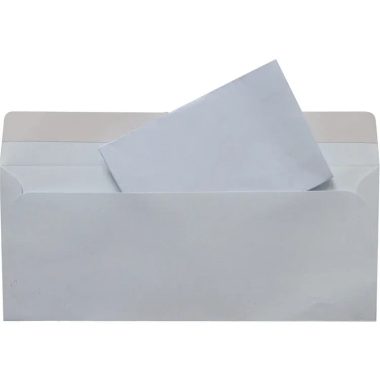 Blue anti-opening self-adhesive confidential envelope measuring 105x240mm with tamper-evident security features