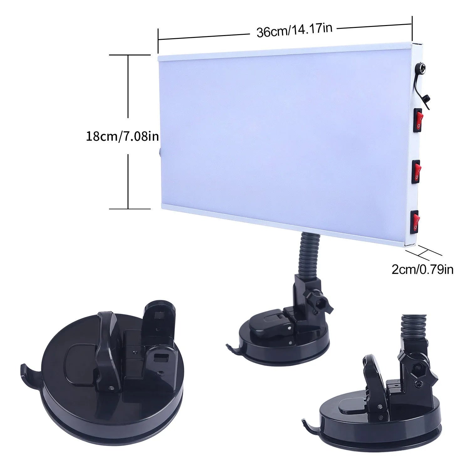 White MPT X009 car dent repair detector suit and concave inspection light on a workbench.