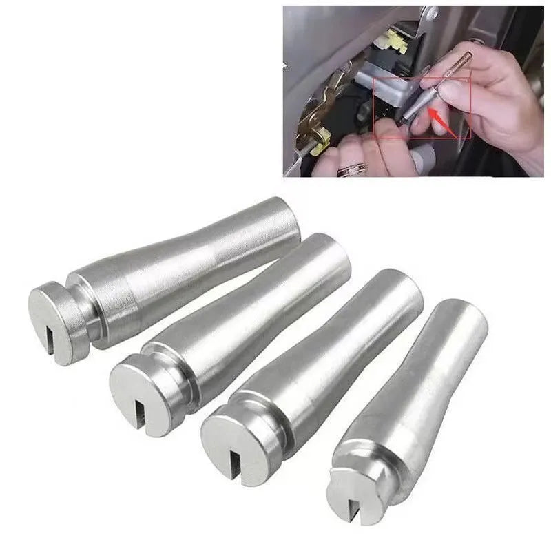 Four silver aluminium auto parts for Ford F-Series truck cab latch repair
