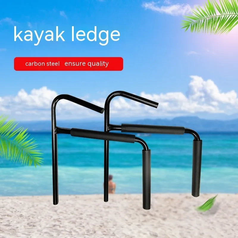 Carbon steel kayak and surfboard wall hanger rack for overhead storage