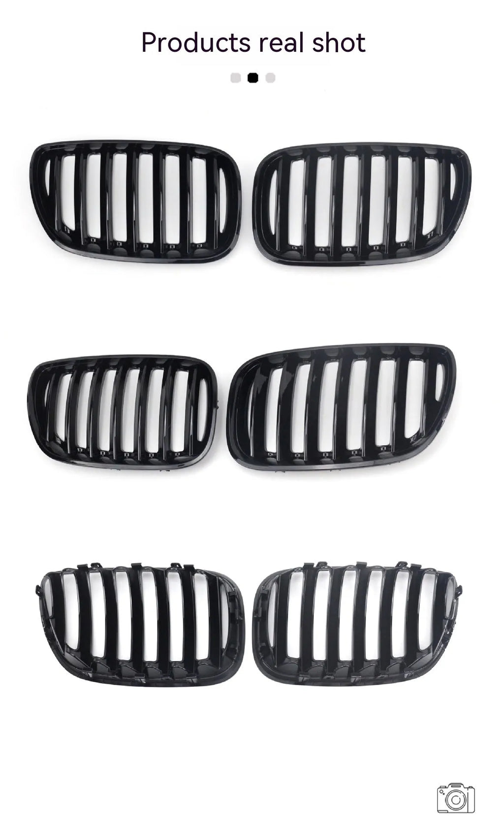 Bright Black BMW X5 E53 204 middle grid grille with medium mesh design