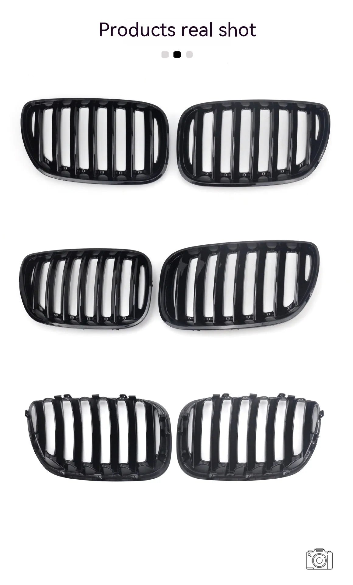 Bright Black BMW X5 E53 204 middle grid grille with medium mesh design