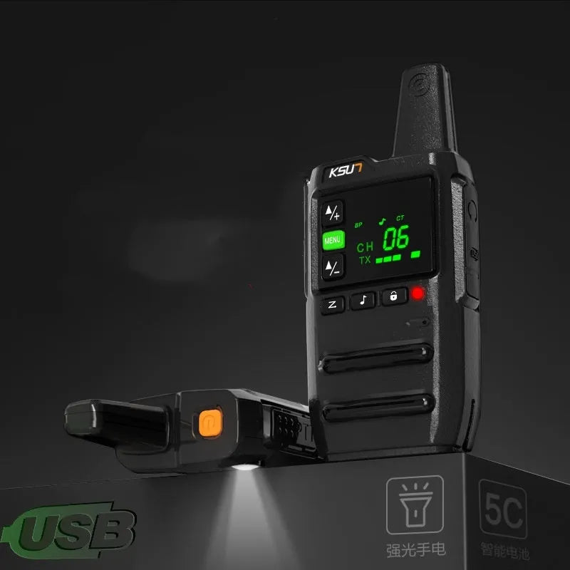 KSU7 civil high-power walkie-talkie with 5W output and 400-470MHz frequency range, compact handheld device