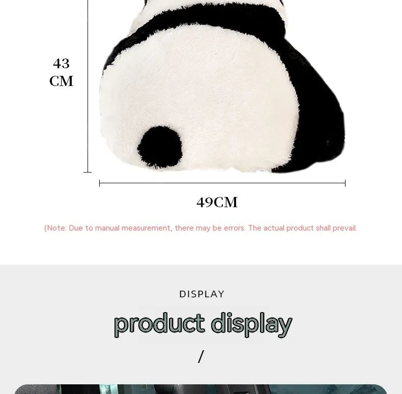 Panda pattern automotive lumbar support cushion with plush soft material in various colour options