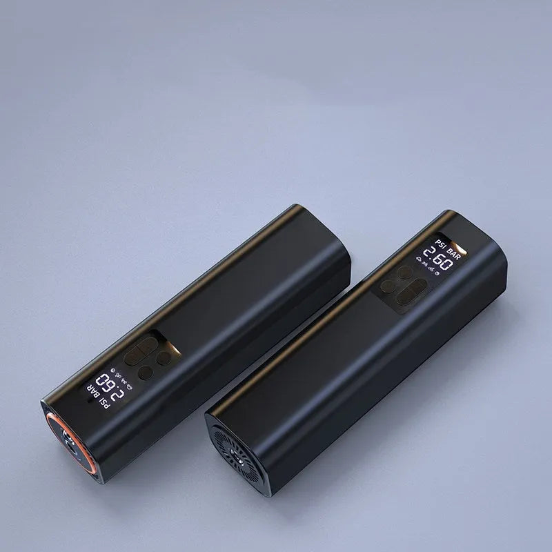 Black Super Mini Car Digital Display Inflator with digital screen and hose