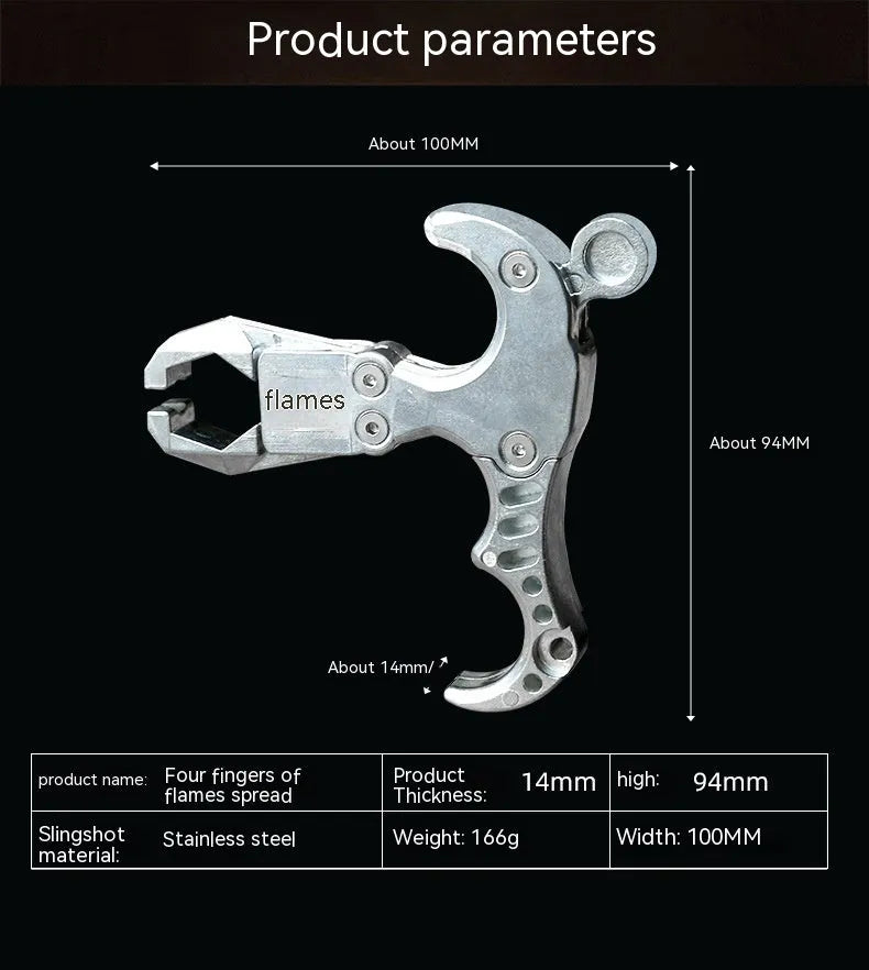 Zinc alloy archery release aid with a two-axis harpoon clip and stainless steel spring mechanism.