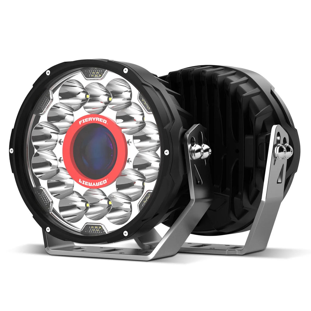 Pair of 7-inch round LED waterproof off-road vehicle auxiliary lights with bright white illumination