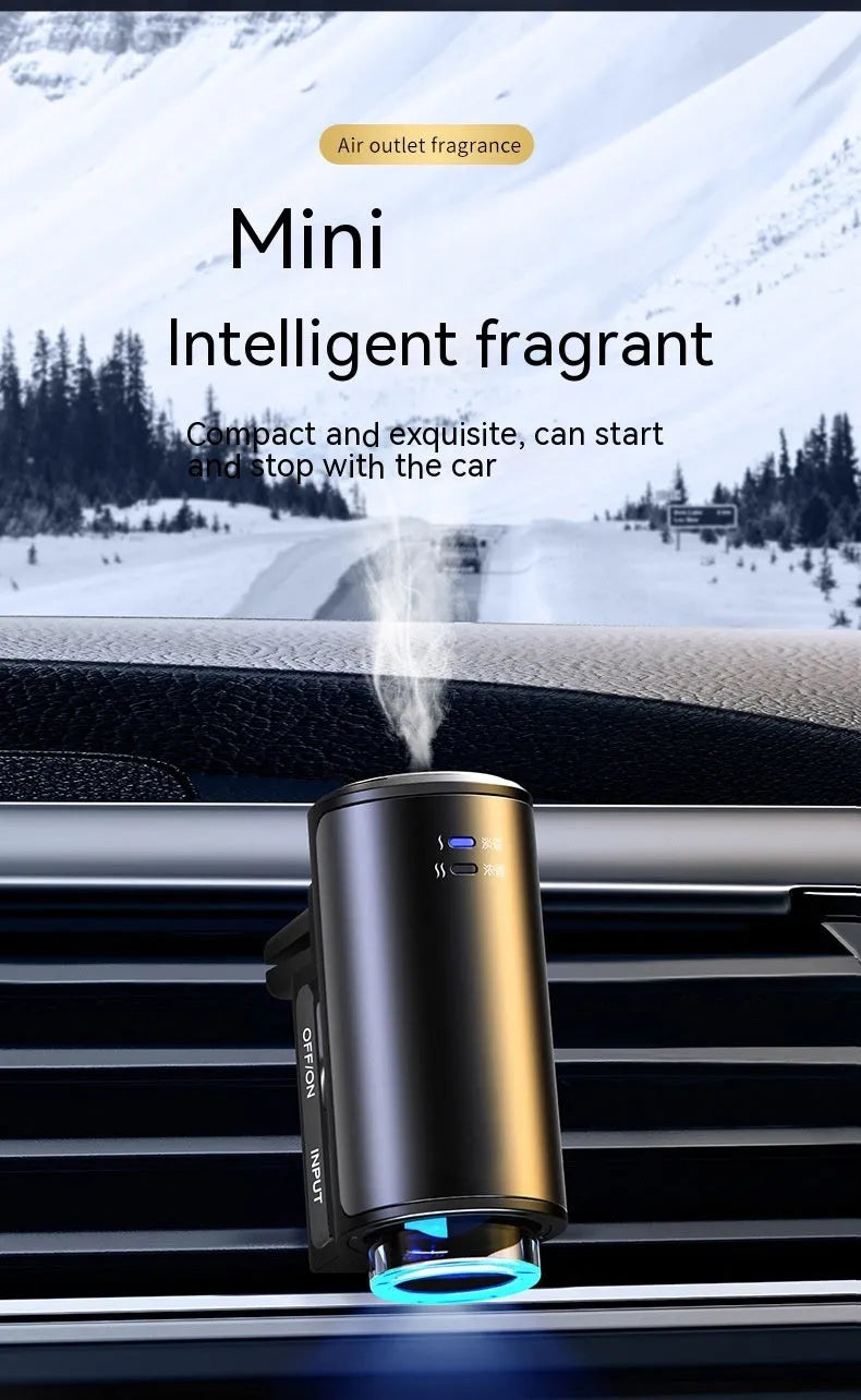 Obsidian Black car air vent clip-on aroma diffuser with essential oil bottle