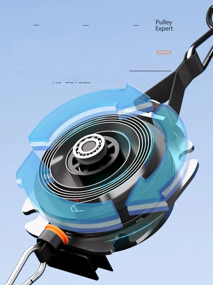 Adjustable resistance fitness trainer with iron and ABS construction in orange-grey colour