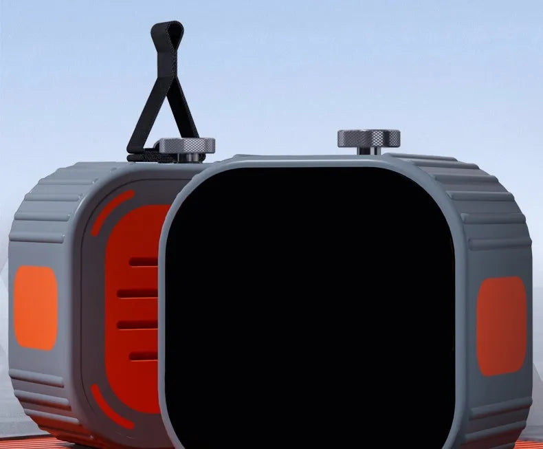 Adjustable resistance fitness trainer with iron and ABS construction in orange-grey colour