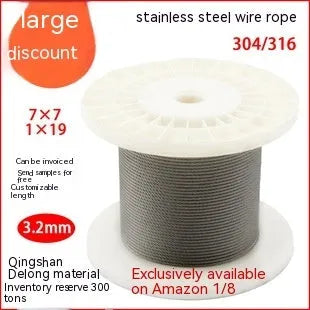 304 stainless steel coated anti-theft security cable on a 1 metre reel.