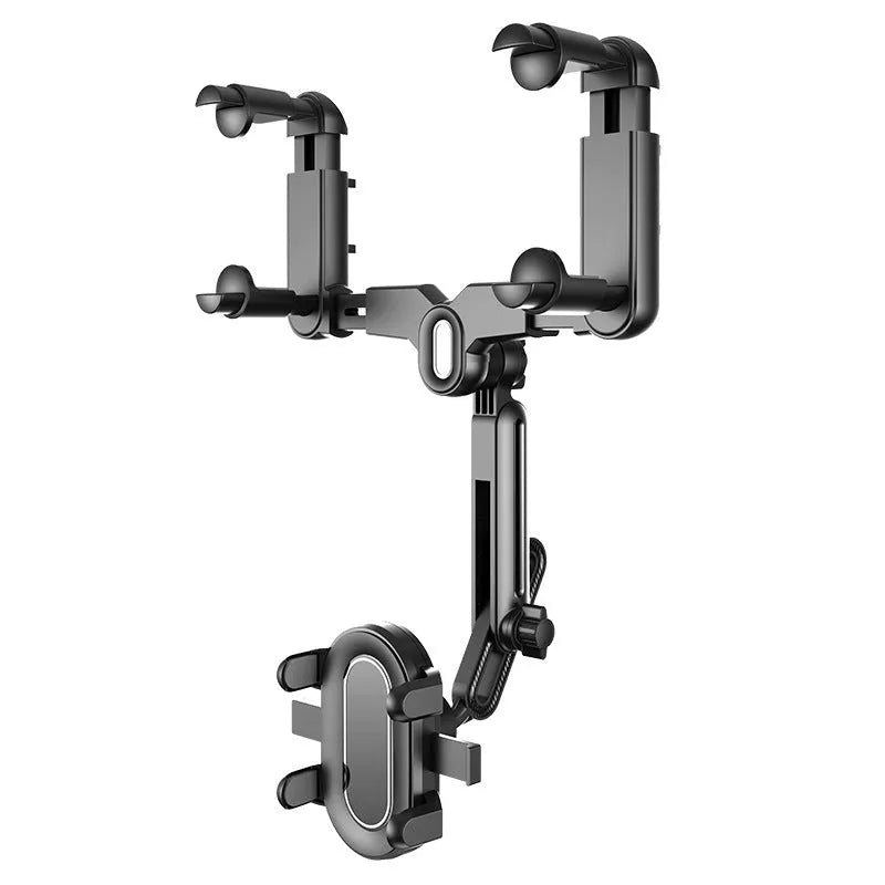 ABS automobile rear view mirror bracket with universal design and folding rod mechanism