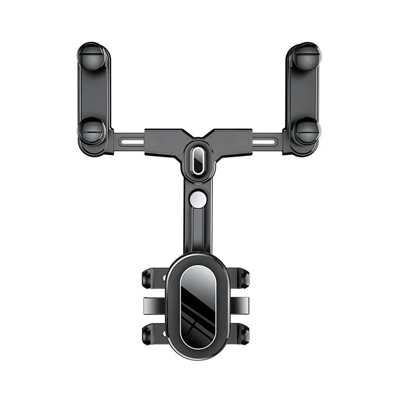 ABS automobile rear view mirror bracket with universal design and folding rod mechanism