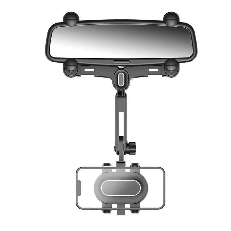 ABS automobile rear view mirror bracket with universal design and folding rod mechanism