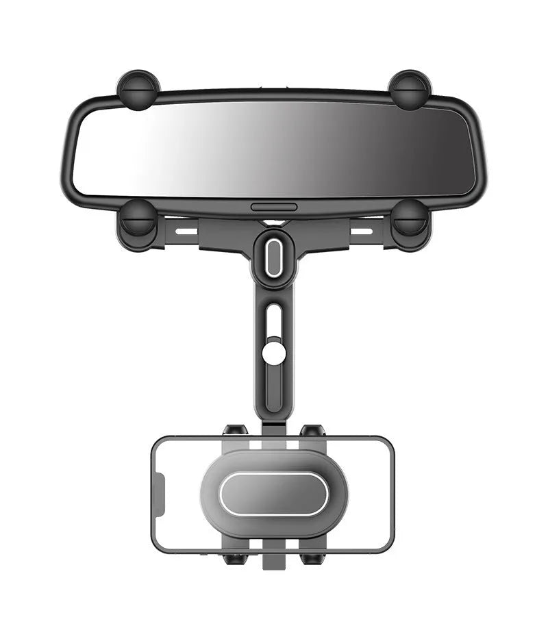 ABS automobile rear view mirror bracket with universal design and folding rod mechanism