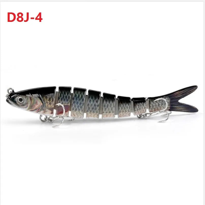 14cm ABS fishing lure with 8-segment body and realistic 3D eyes