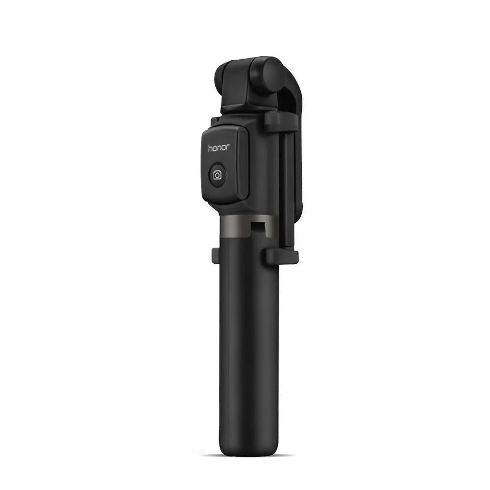 Bluetooth wireless selfie stick tripod with 660 mm extension, compatible with Apple iPhone and Android phones, in black plastic
