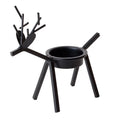 Black iron deer candlestick holder with elk bracket for Christmas candle decoration
