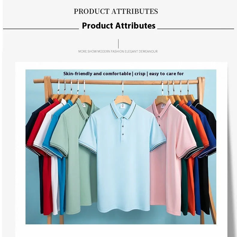 Beautician short-sleeved polo shirt in cool silk cotton with asymmetric colour detail