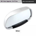 Car rear view auxiliary wide angle convex mirror in black with glass surface and plastic housing for reversing safety