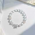 Lavender amethyst opal crystal bracelet with 10mm bowknot shape and electroplated finish