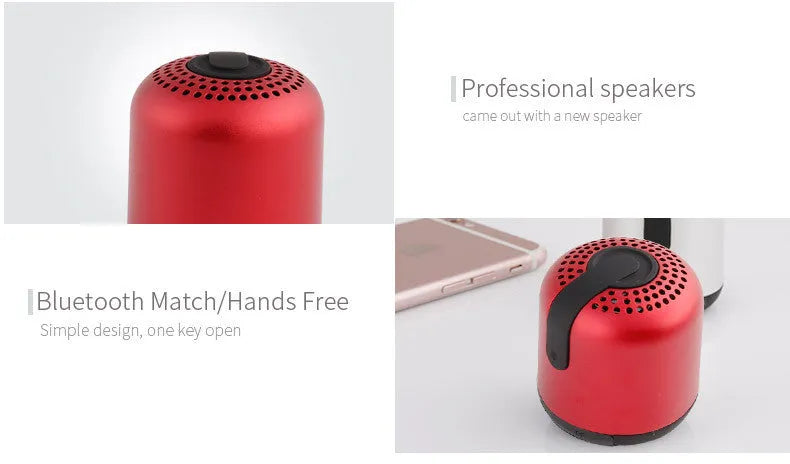 Hieha XQ11 mini cylindrical portable Bluetooth speaker in silver colour on a table