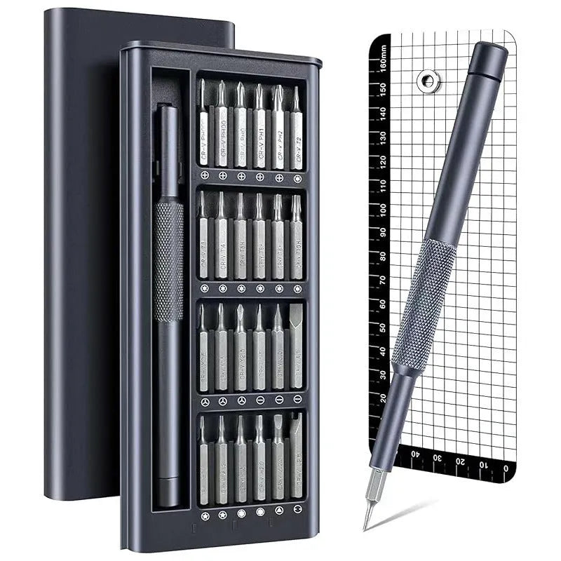 25-in-one precision screwdriver set with magnetic tip and chrome vanadium steel cutter