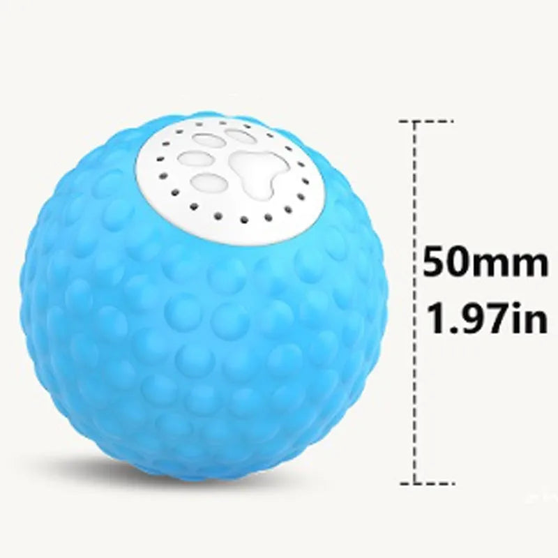 Remote control cat toy with rolling ball in blue, green and yellow colour options