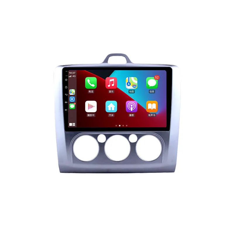 Android car stereo with 9-inch touchscreen and integrated manual air conditioner controls for Volkswagen Fox