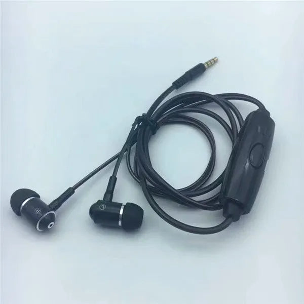 Blue LED light-up earphones with aluminium alloy shells and a 3.5mm plug, showing illuminated EL lines.