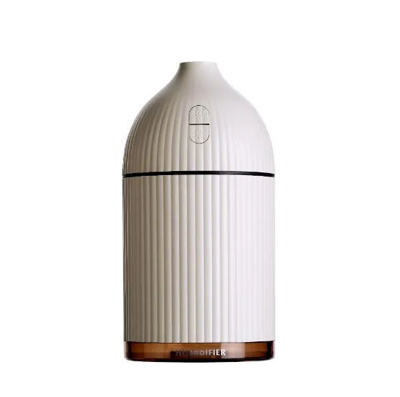 White 300ml USB aromatherapy diffuser with LED light on desk