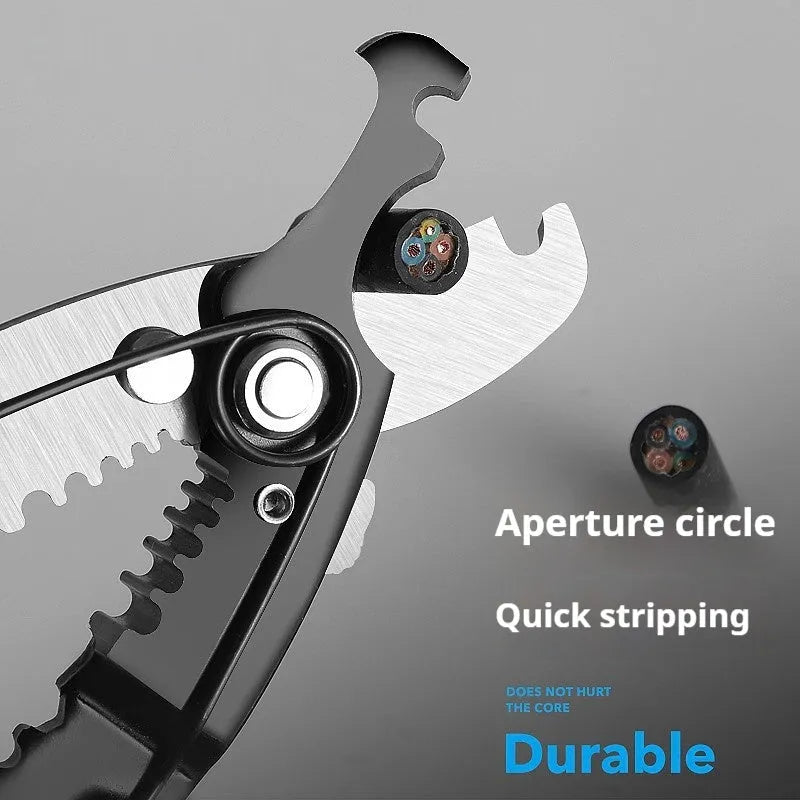 Fully automatic wire stripper tool with box mounted design and high carbon steel blades