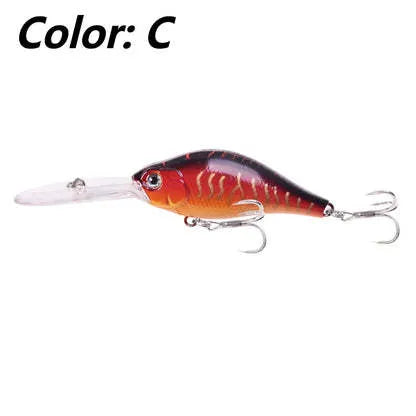 Floating Rock Little Fat Man hard mino fishing lure showing colour options and long diving lip.
