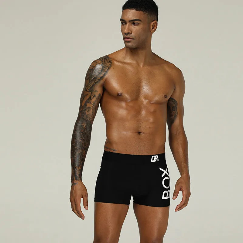 Men's 100% cotton boxer shorts in black and white, sizes L to XXL, breathable underwear