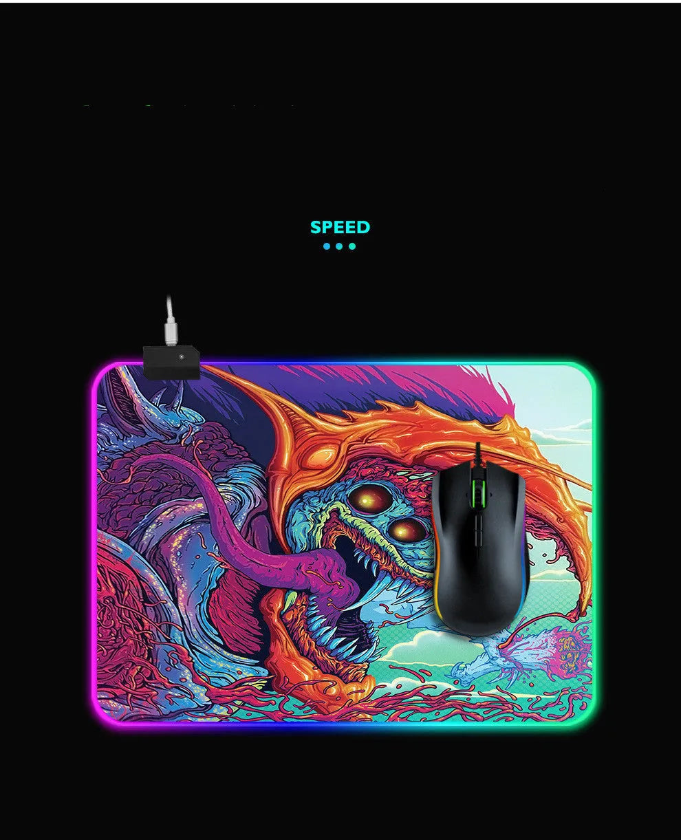Symphony gaming light-emitting mouse pad with RGB illumination, cloth surface, 300x600x4mm size