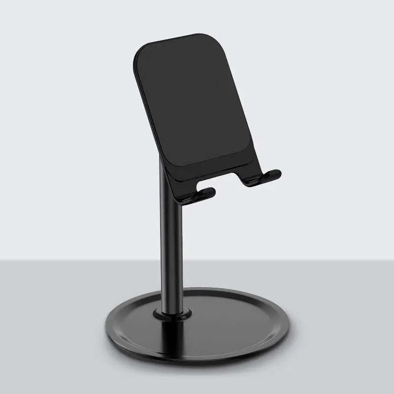 Aluminium alloy mobile phone and tablet desktop stand in black or white colour