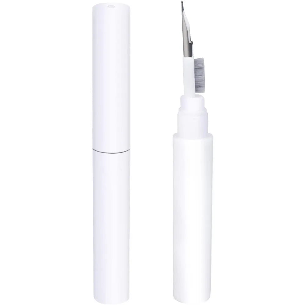 Bluetooth earbuds cleaning pen with ABS fibre flocking tip, 10.8cm long, in black colour