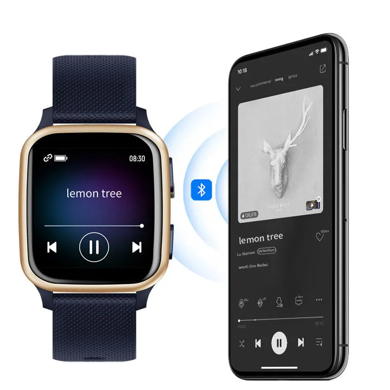 Aluminium alloy smart bracelet with Bluetooth call, heart rate monitor, and colour screen.