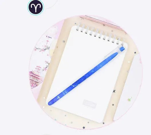 Box containing 12 constellation-themed quick-drying gel pens with plastic barrels