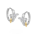 XINGX geometric cross earrings in 925 silver with white gold colour finish