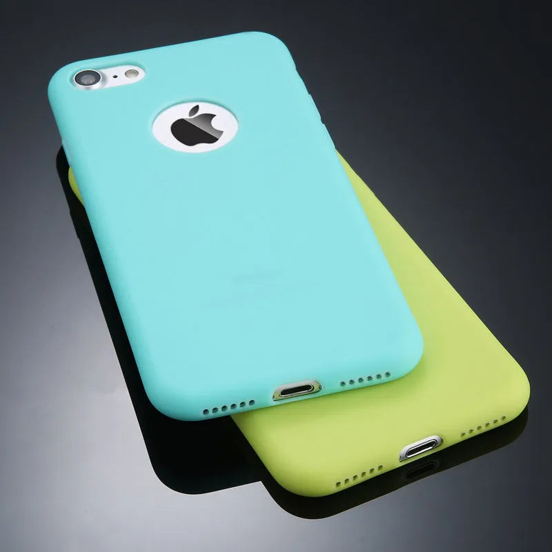 Soft silicon TPU phone case in candy colours for iPhone models