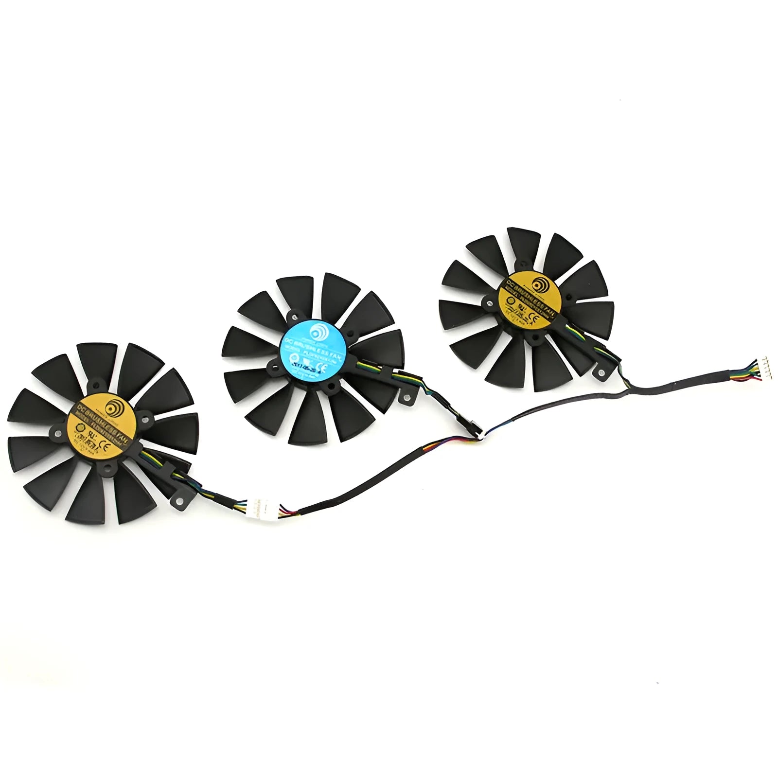 Square 87mm GPU replacement cooling fan with 4-pin power cable for ASUS graphics cards.