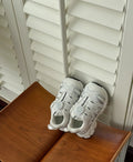 Girls' casual shoes in black beige or pink with breathable PU leather mesh uppers