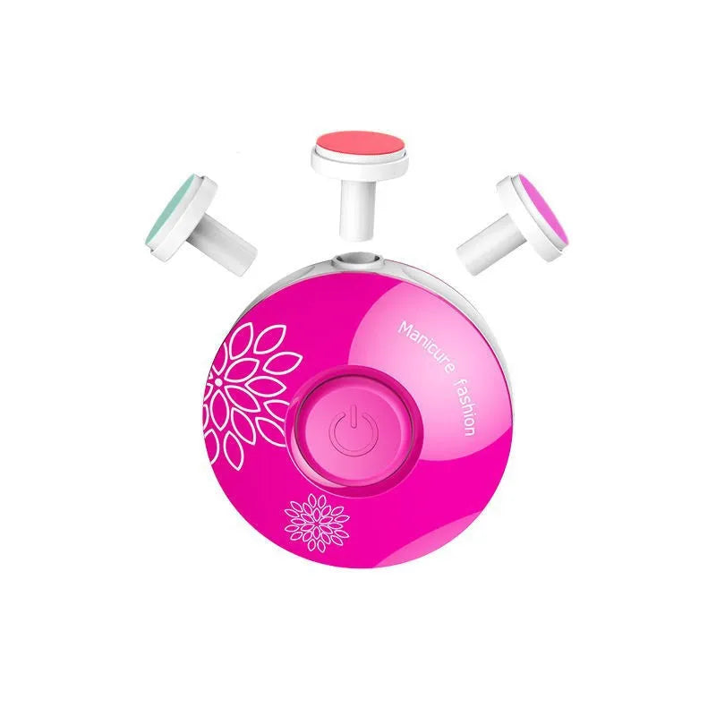 Red and green baby electric nail polisher sets with six grinding heads for newborn grooming