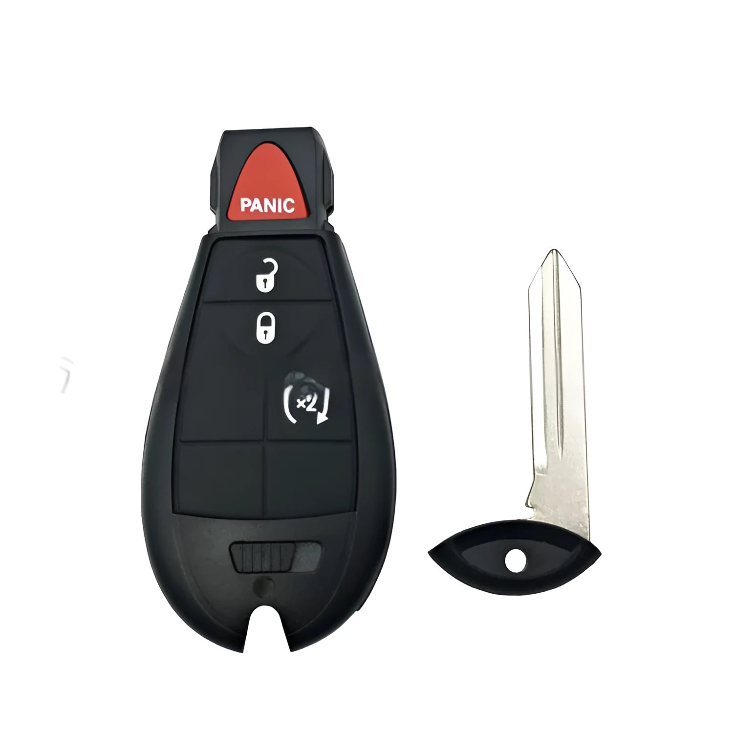 ABS brass automotive key shell for Dodge and Chrysler remote key fobs, dimensions 85mm by 42mm.
