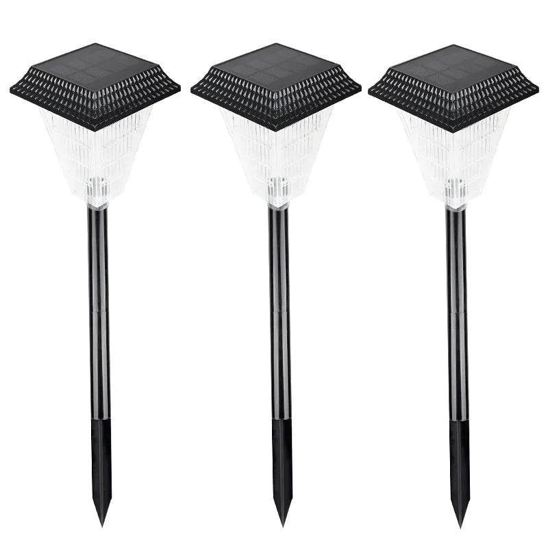 Solar garden light with colour changing LEDs for outdoor pathway and patio lighting