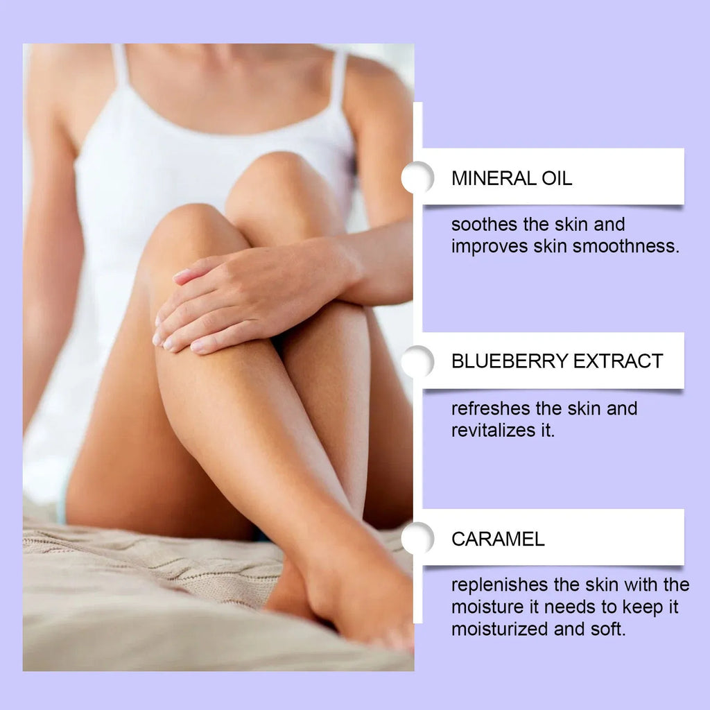 100g tube of blueberry caramel body scrub cream with walnut shell powder for gentle exfoliation
