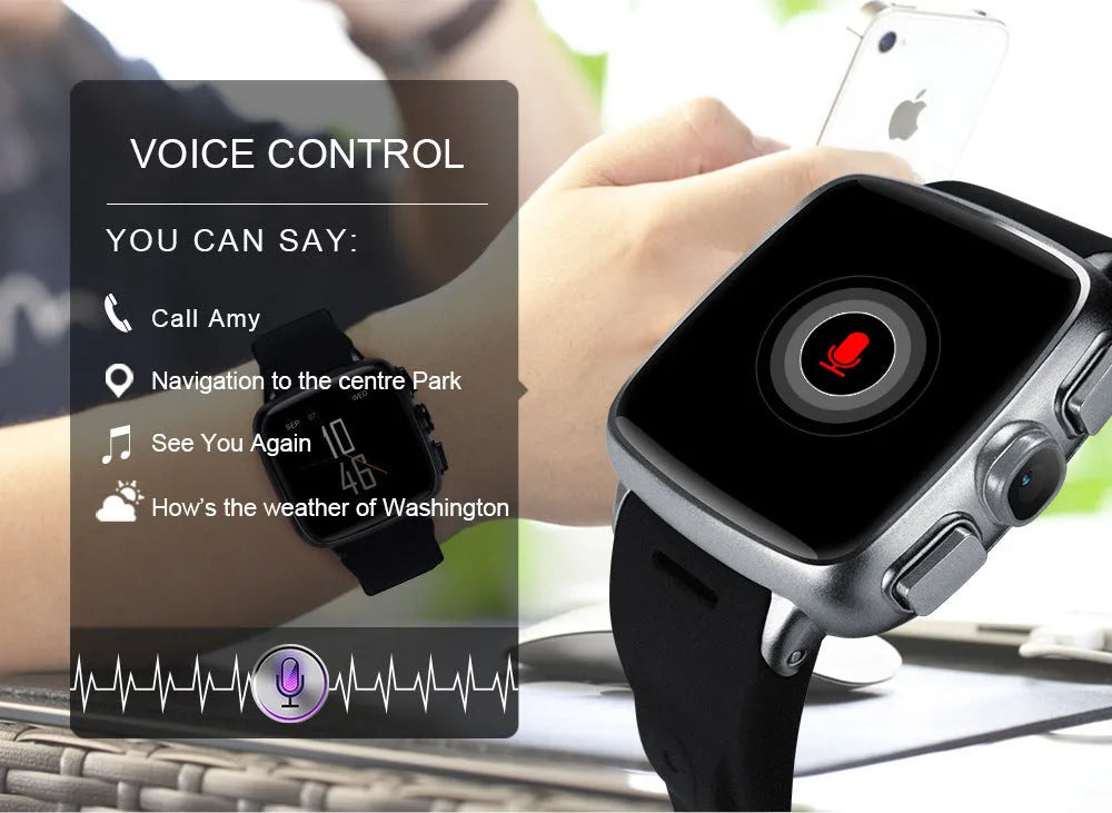 Black and white smart watch with 1.54 inch screen on wrist