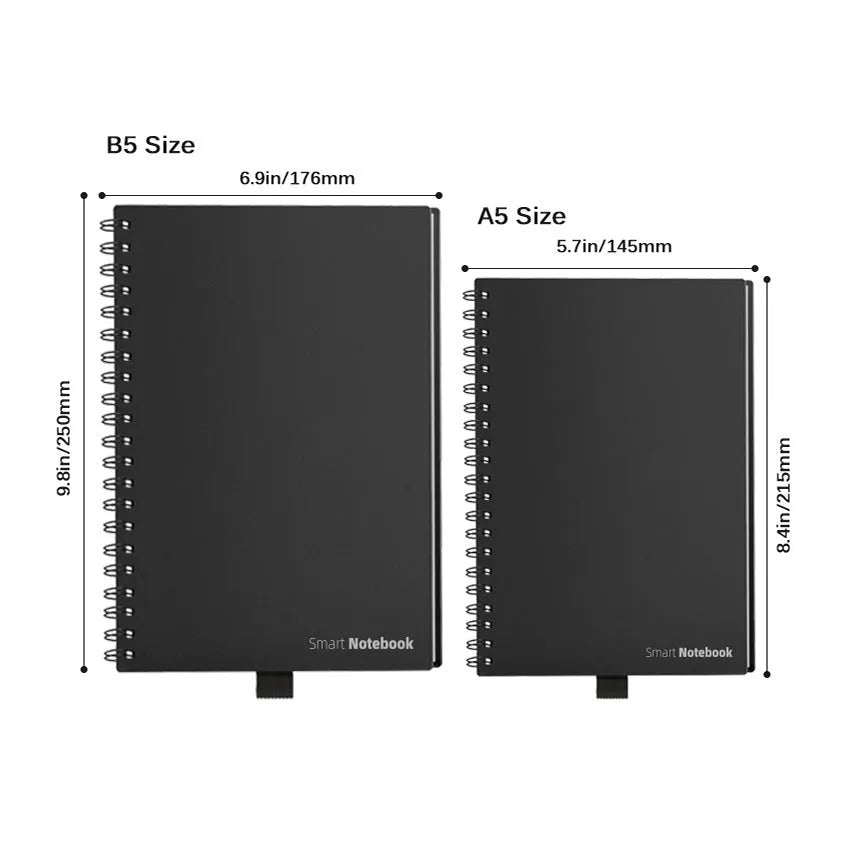 Business intelligence notebook with PVC cover, A5 B5 sizes, voice recording, handwriting recognition, and mobile scanner
